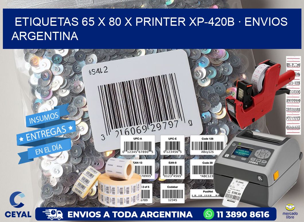 ETIQUETAS 65 x 80 X PRINTER XP-420B · ENVIOS ARGENTINA