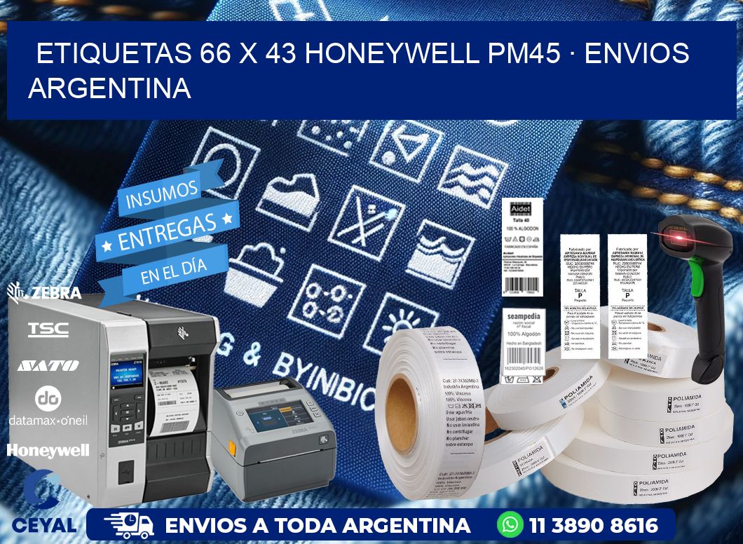 ETIQUETAS 66 x 43 HONEYWELL PM45 · ENVIOS ARGENTINA