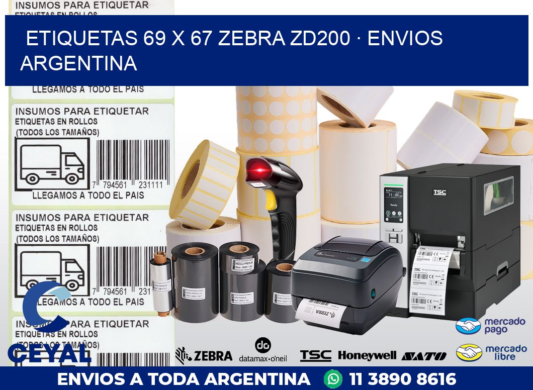 ETIQUETAS 69 x 67 ZEBRA ZD200 · ENVIOS ARGENTINA
