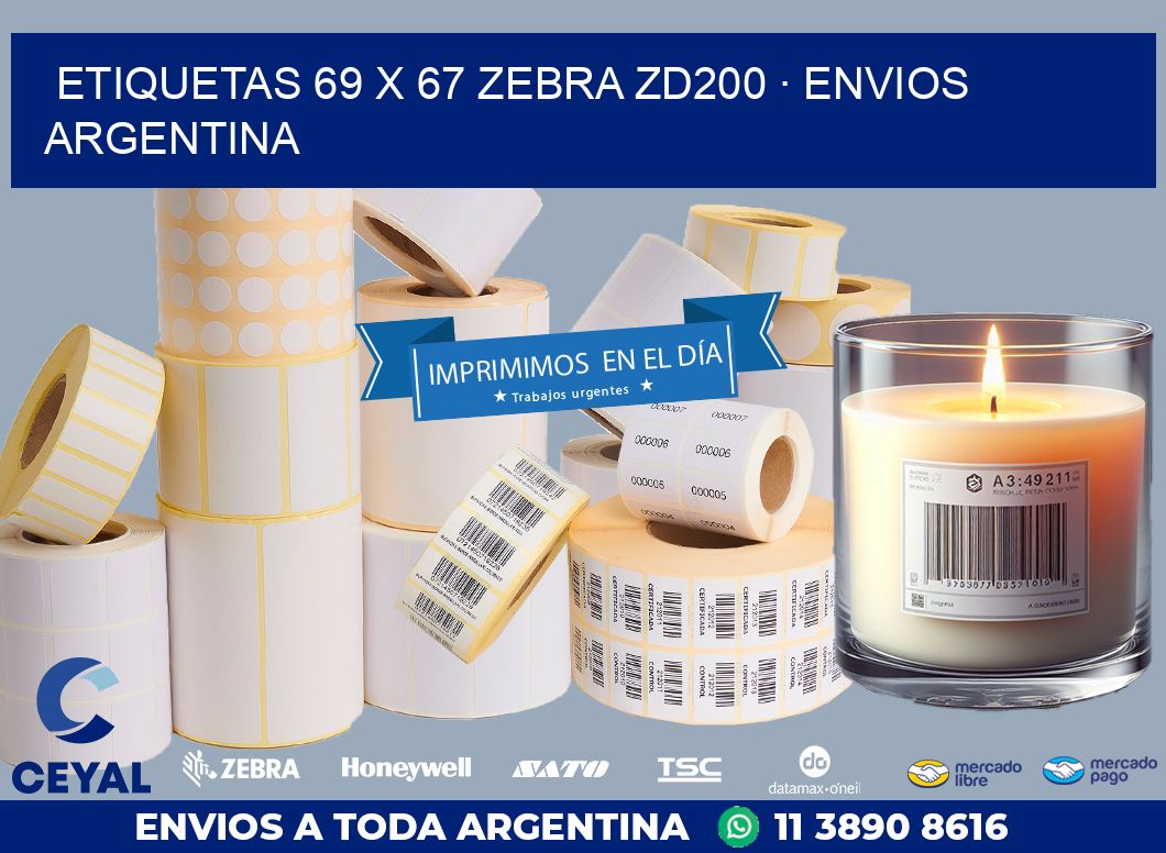 ETIQUETAS 69 x 67 ZEBRA ZD200 · ENVIOS ARGENTINA