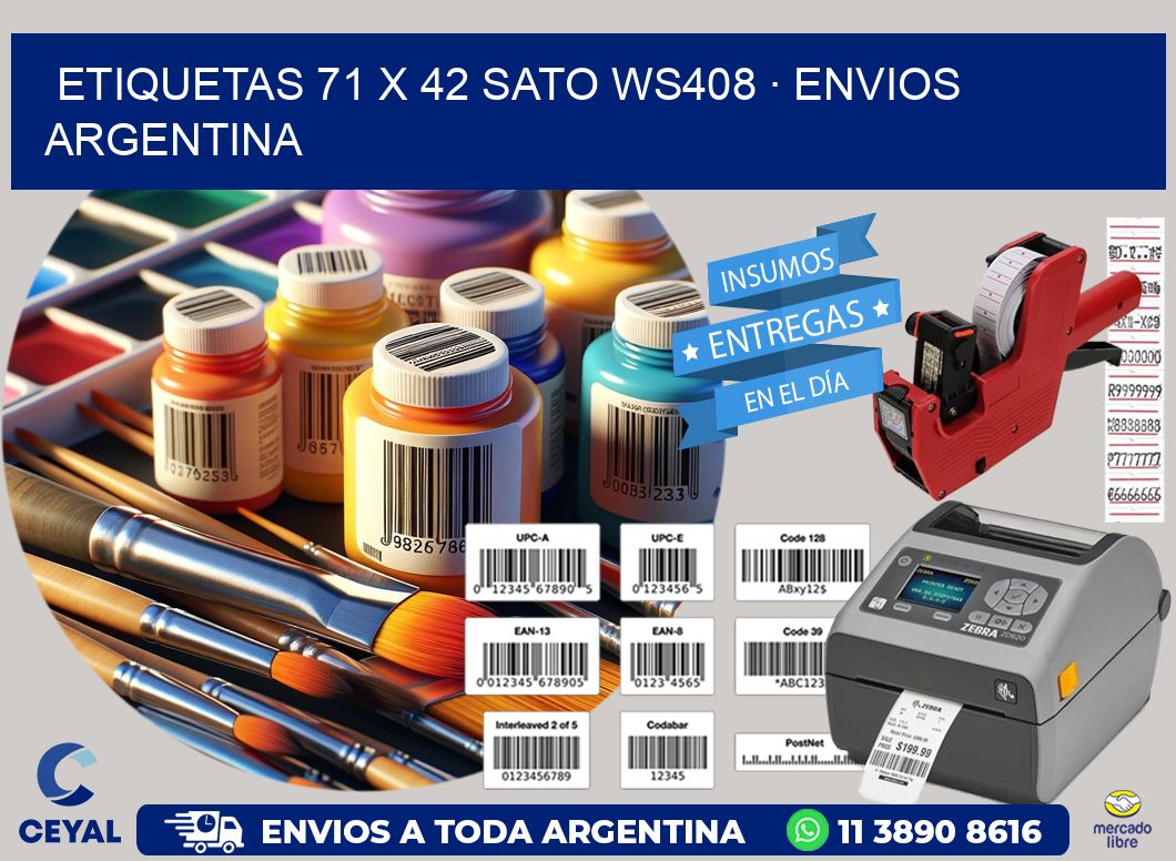 ETIQUETAS 71 x 42 SATO WS408 · ENVIOS ARGENTINA