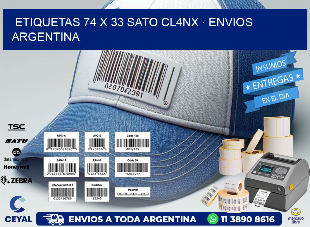 ETIQUETAS 74 x 33 SATO CL4NX · ENVIOS ARGENTINA