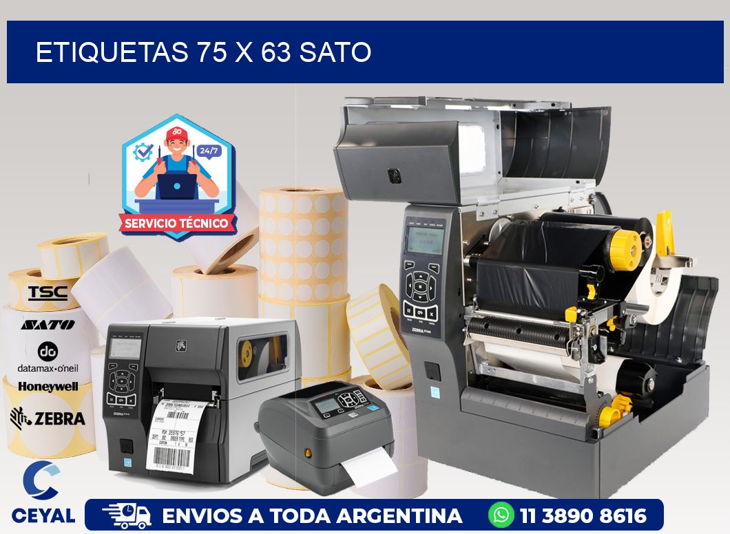 ETIQUETAS 75 x 63 SATO