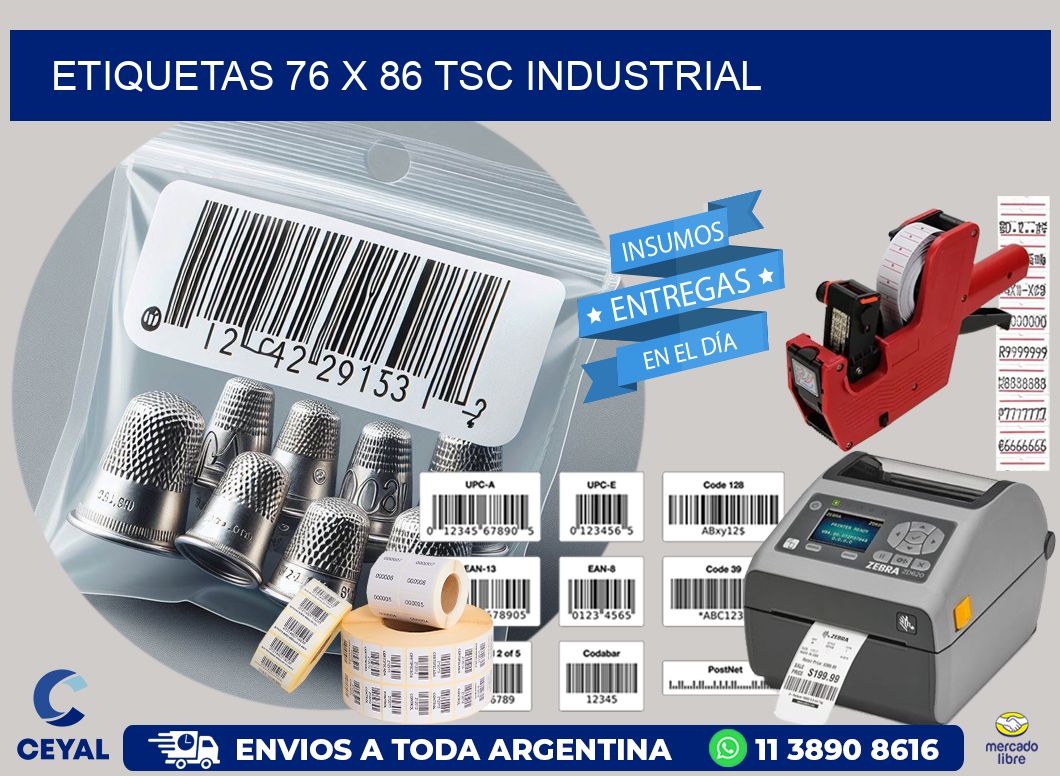 ETIQUETAS 76 x 86 TSC INDUSTRIAL