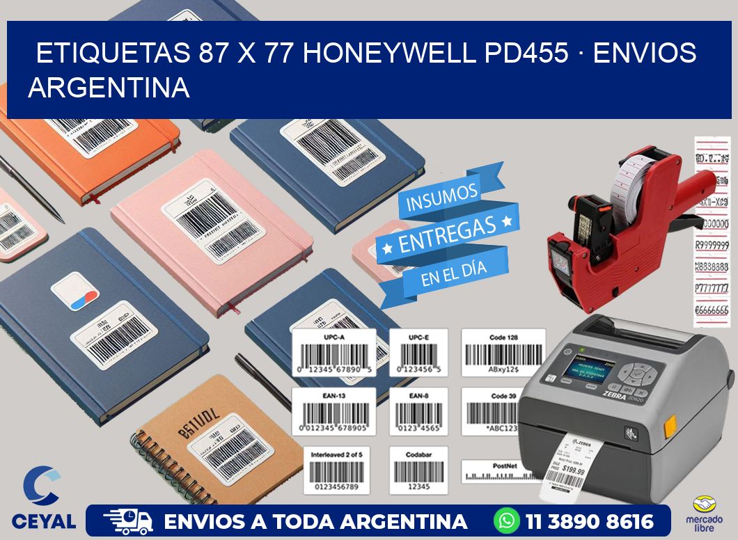 ETIQUETAS 87 x 77 HONEYWELL PD455 · ENVIOS ARGENTINA