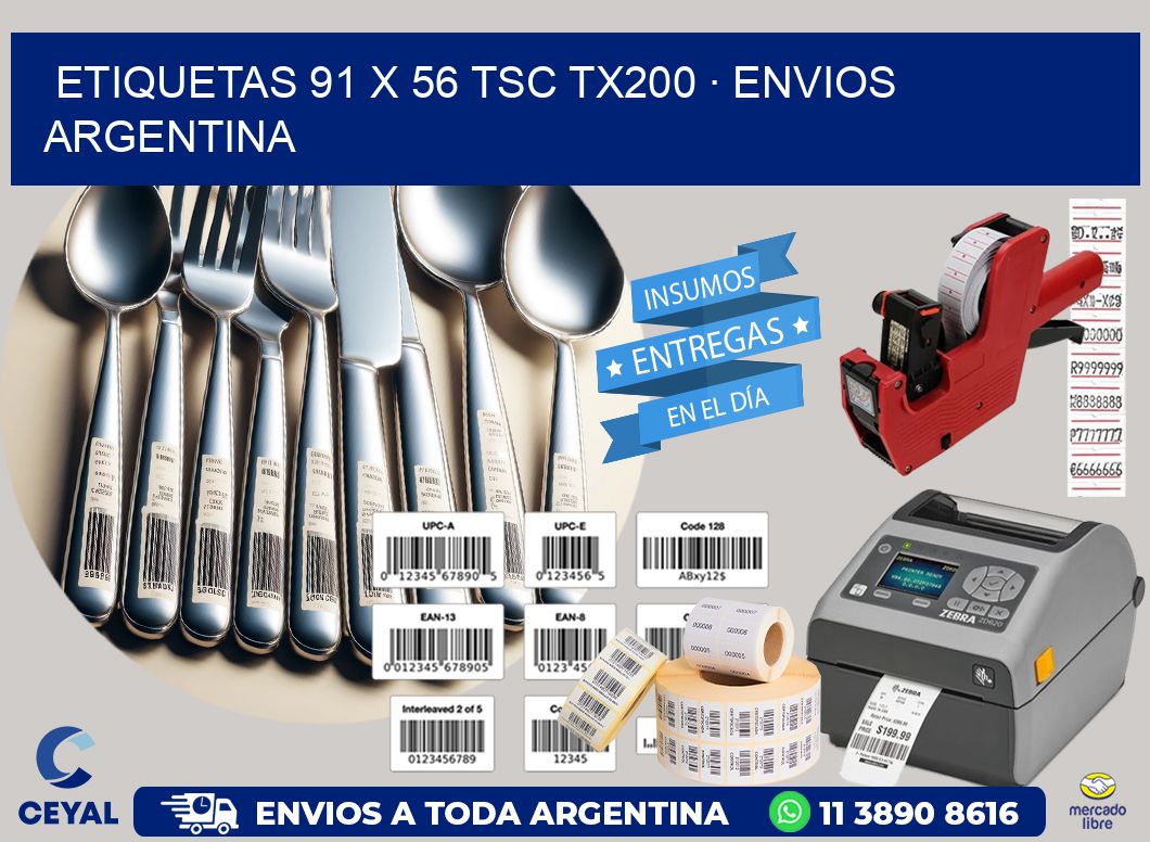 ETIQUETAS 91 x 56 TSC TX200 · ENVIOS ARGENTINA