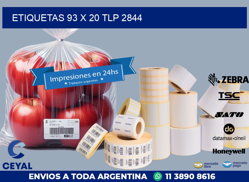 ETIQUETAS 93 x 20 TLP 2844