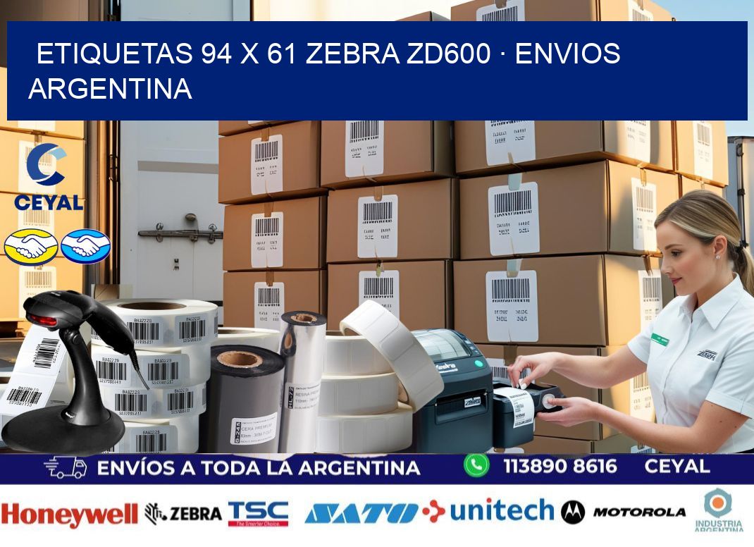 ETIQUETAS 94 x 61 ZEBRA ZD600 · ENVIOS ARGENTINA