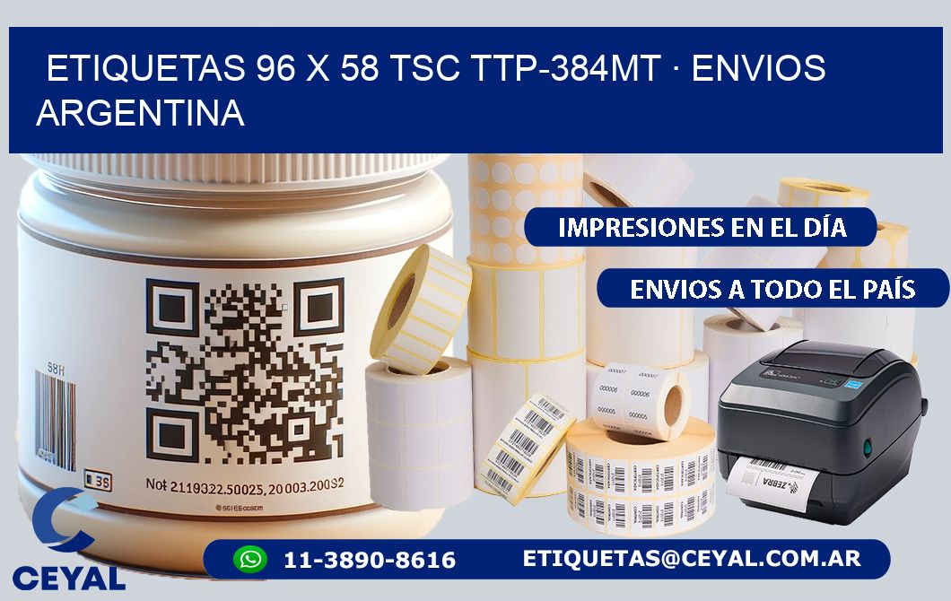 ETIQUETAS 96 x 58 TSC TTP-384MT · ENVIOS ARGENTINA