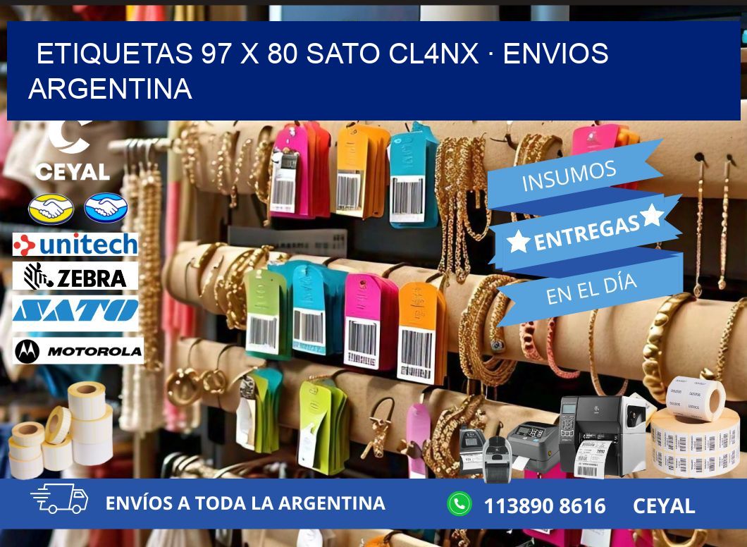 ETIQUETAS 97 x 80 SATO CL4NX · ENVIOS ARGENTINA