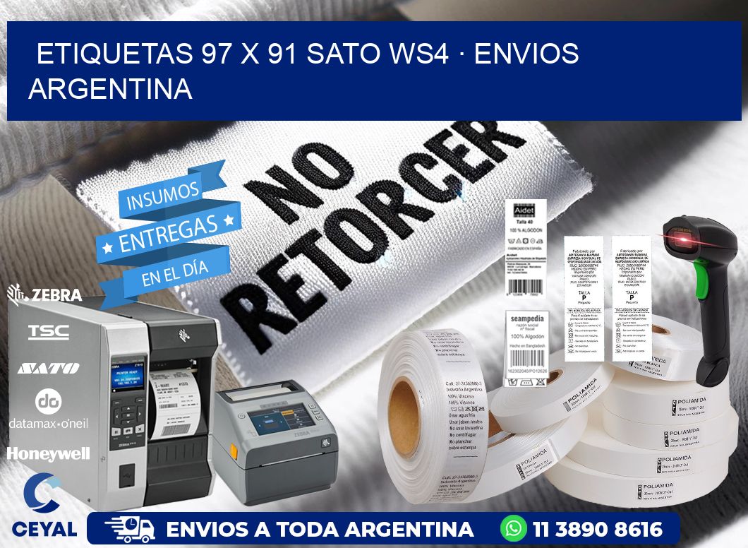 ETIQUETAS 97 x 91 SATO WS4 · ENVIOS ARGENTINA