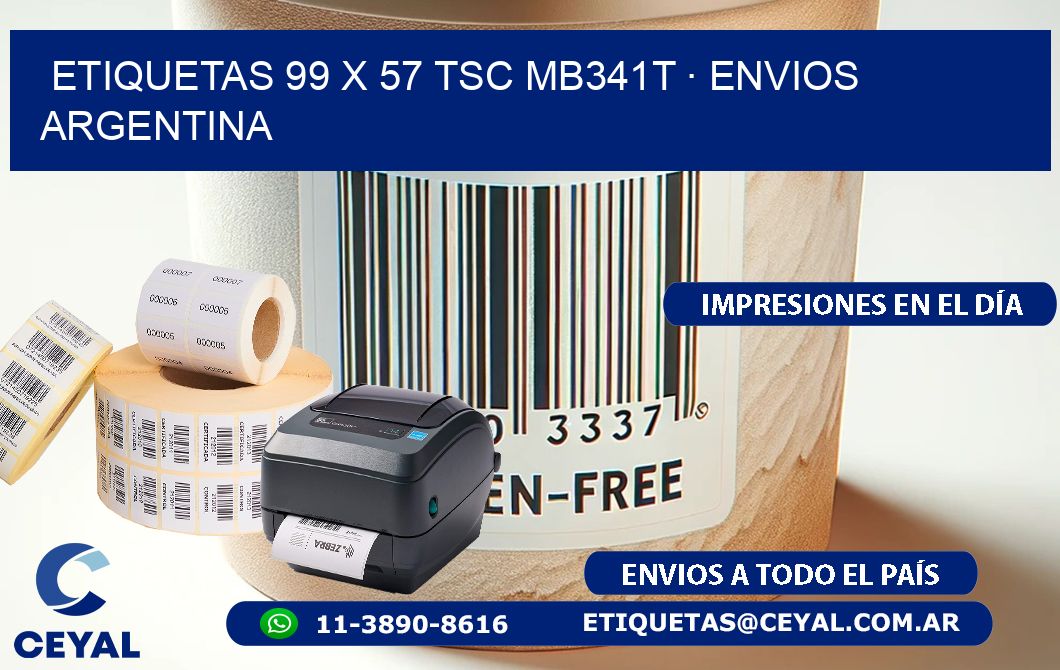 ETIQUETAS 99 x 57 TSC MB341T · ENVIOS ARGENTINA