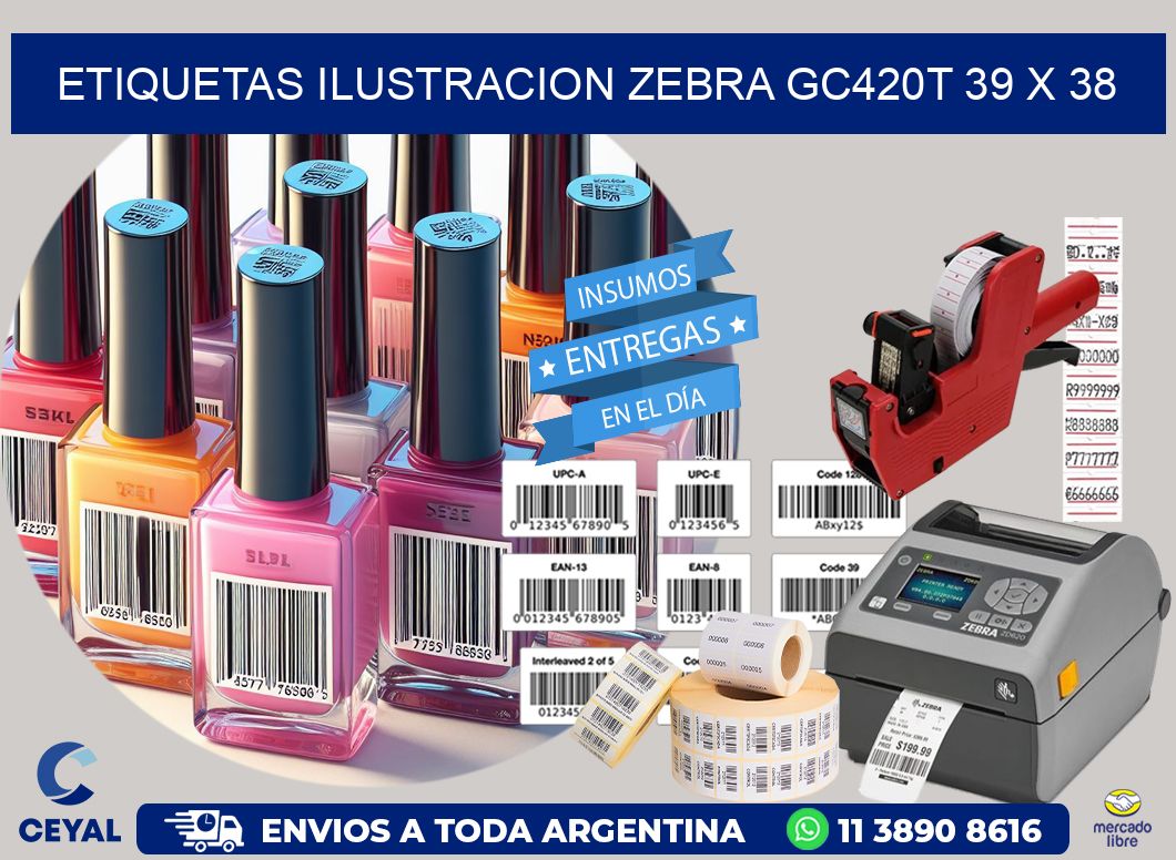 ETIQUETAS ILUSTRACION ZEBRA GC420T 39 x 38