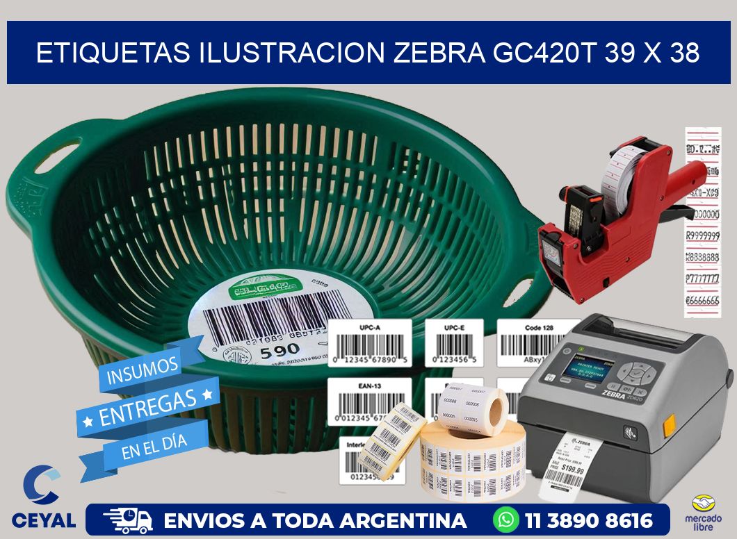 ETIQUETAS ILUSTRACION ZEBRA GC420T 39 x 38