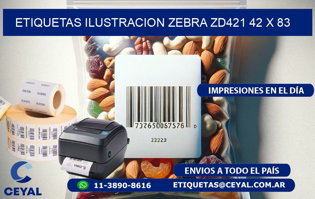 ETIQUETAS ILUSTRACION ZEBRA ZD421 42 x 83