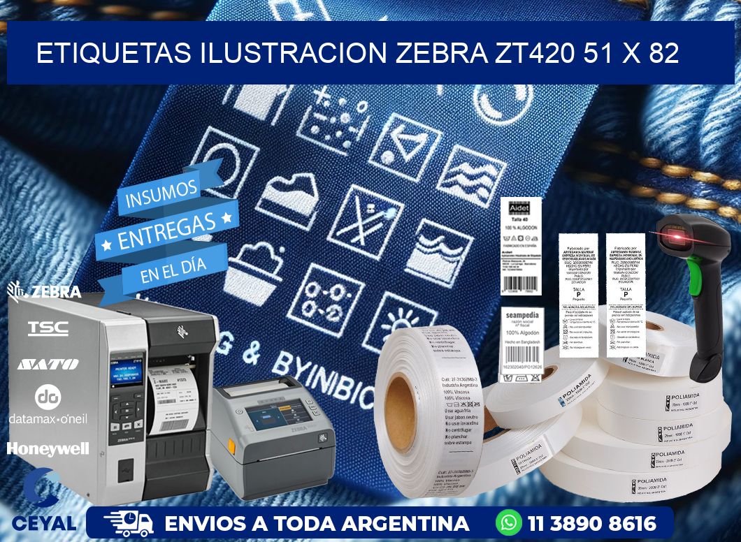 ETIQUETAS ILUSTRACION ZEBRA ZT420 51 x 82