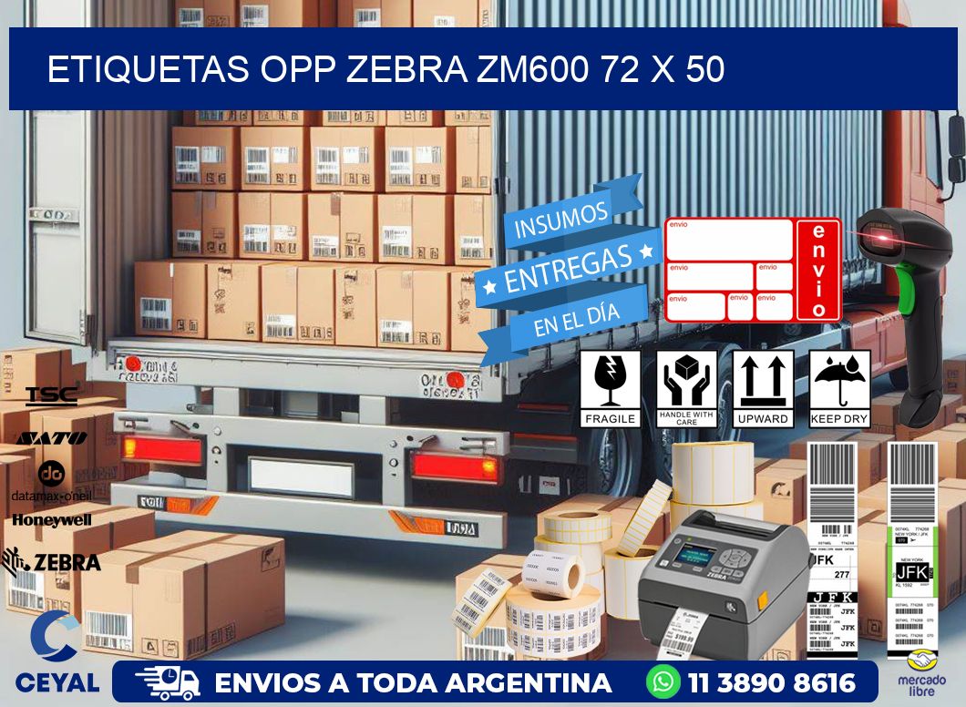 ETIQUETAS OPP ZEBRA ZM600 72 x 50