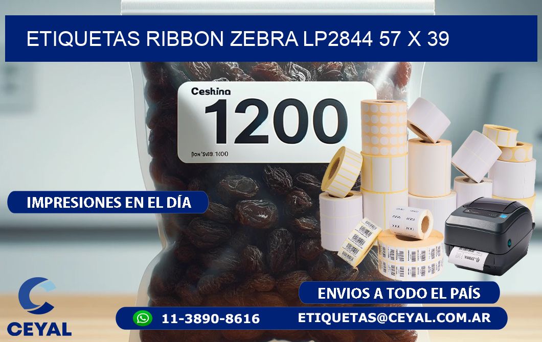 ETIQUETAS RIBBON Zebra LP2844 57 x 39