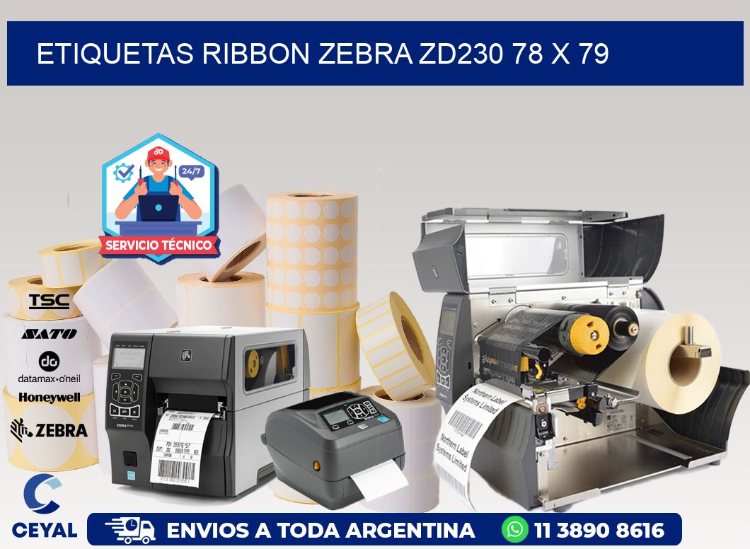 ETIQUETAS RIBBON Zebra ZD230 78 x 79