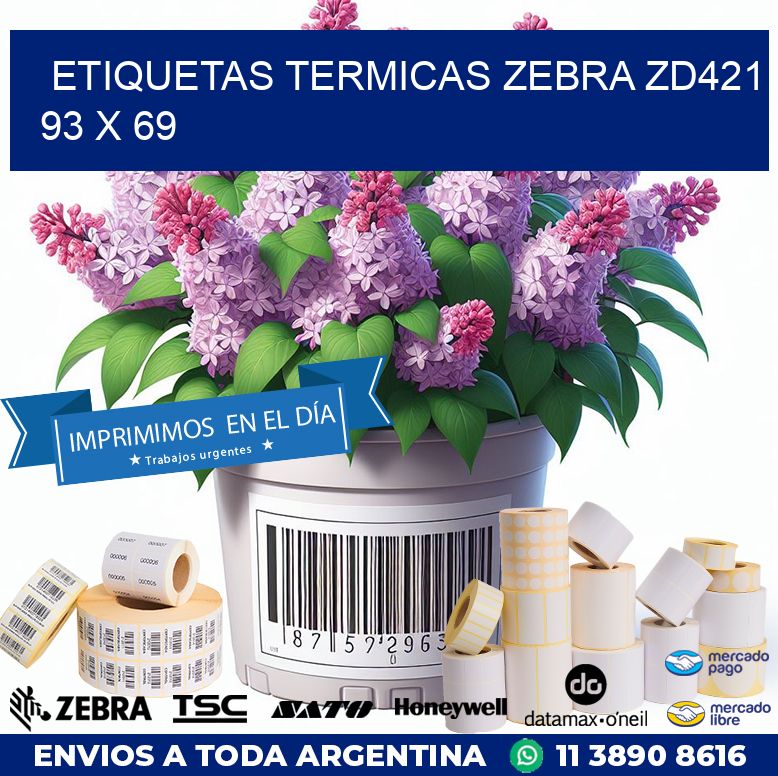 ETIQUETAS TERMICAS ZEBRA ZD421 93 x 69