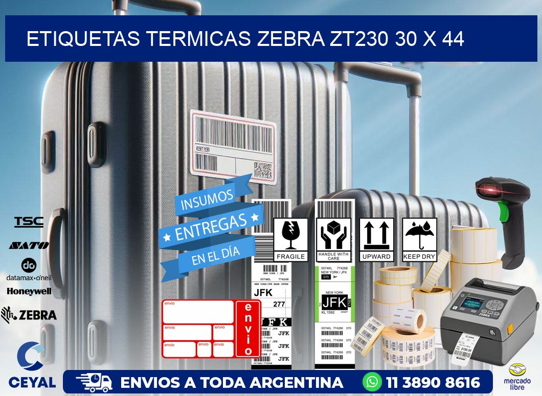 ETIQUETAS TERMICAS ZEBRA ZT230 30 x 44