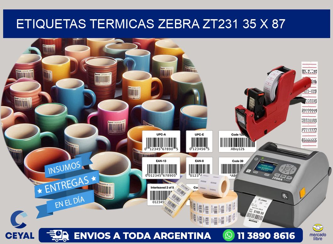 ETIQUETAS TERMICAS ZEBRA ZT231 35 x 87