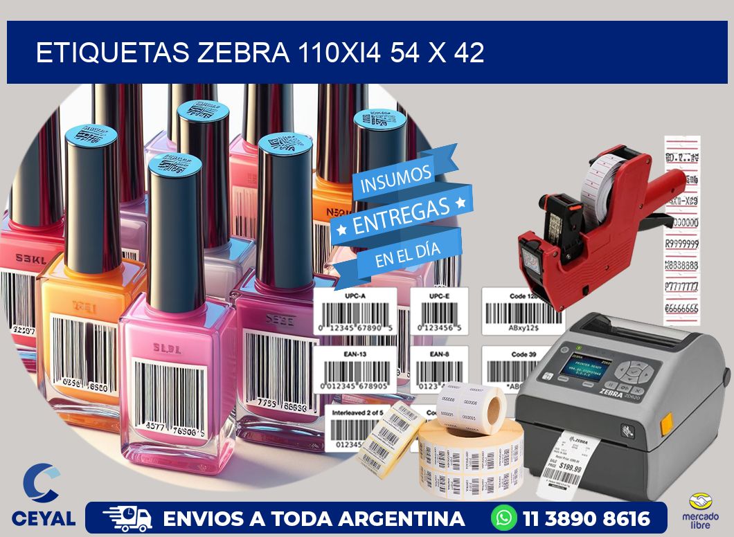 ETIQUETAS Zebra 110Xi4 54 x 42
