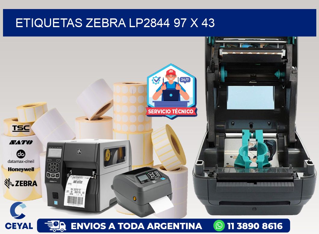 ETIQUETAS Zebra LP2844 97 x 43