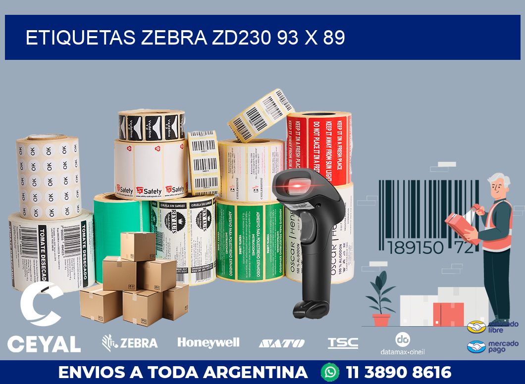 ETIQUETAS Zebra ZD230 93 x 89