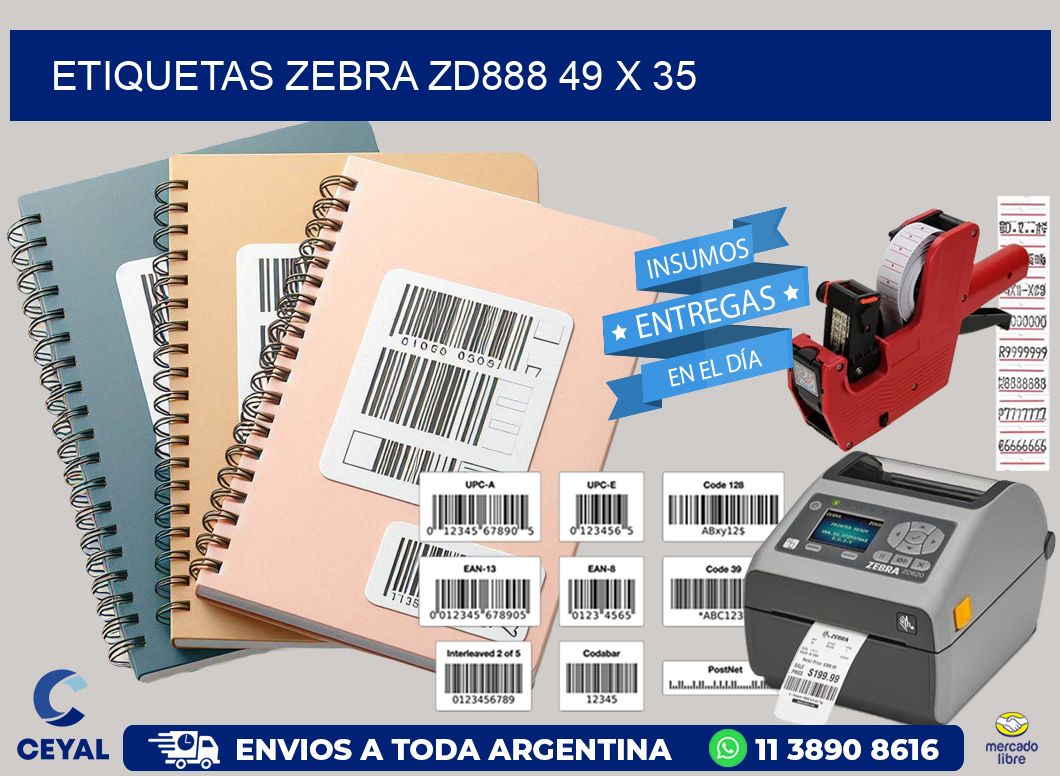 ETIQUETAS Zebra ZD888 49 x 35