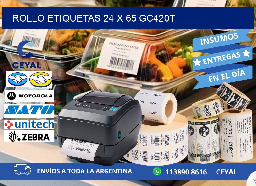 Rollo etiquetas 24 x 65 gc420t