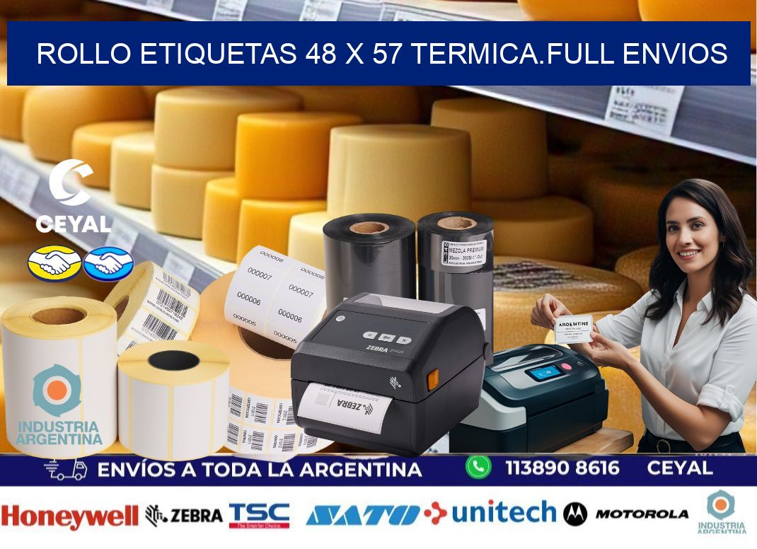Rollo etiquetas 48 x 57 termica.full envios