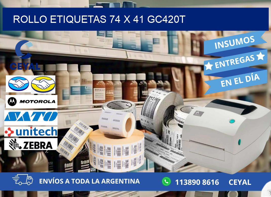 Rollo etiquetas 74 x 41 gc420t