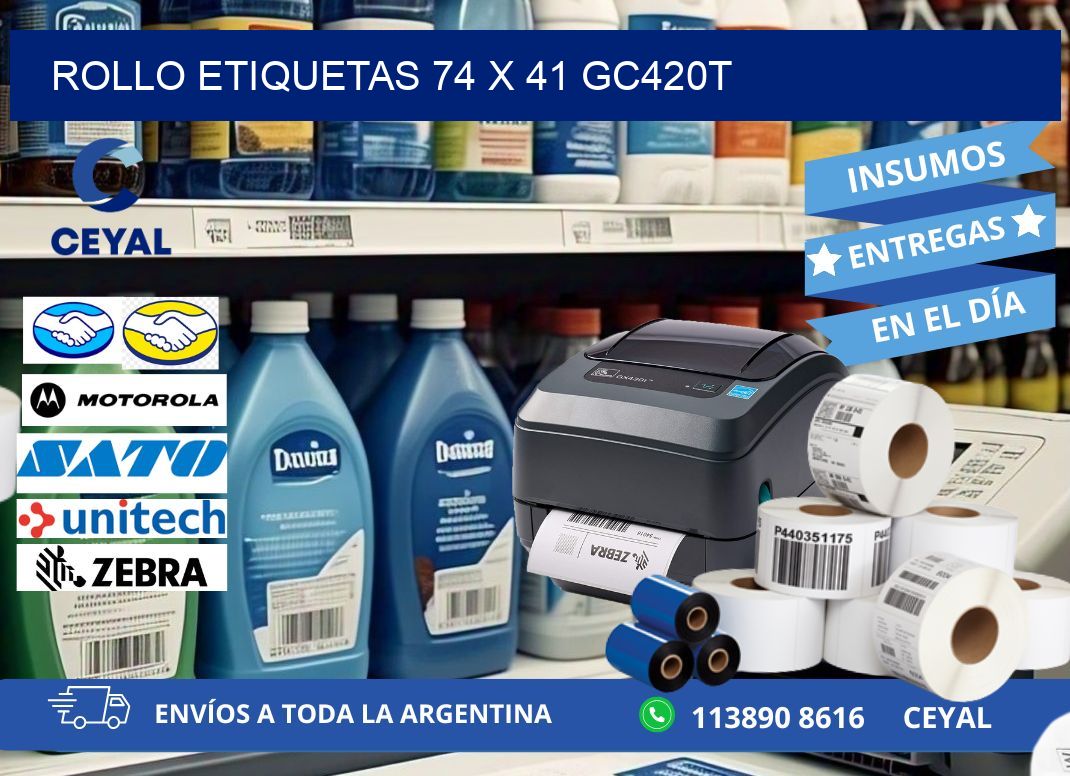 Rollo etiquetas 74 x 41 gc420t