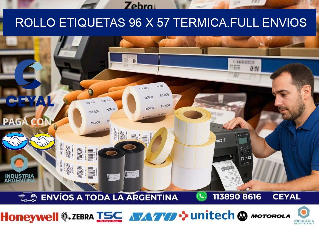 Rollo etiquetas 96 x 57 termica.full envios