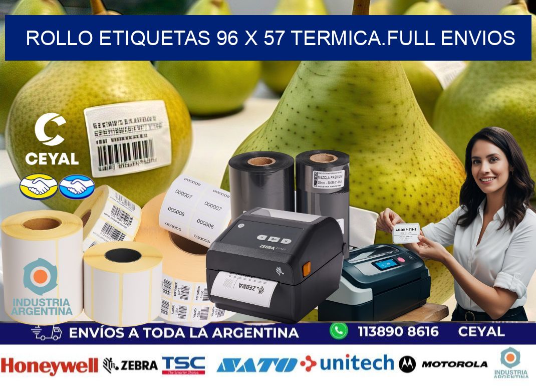 Rollo etiquetas 96 x 57 termica.full envios