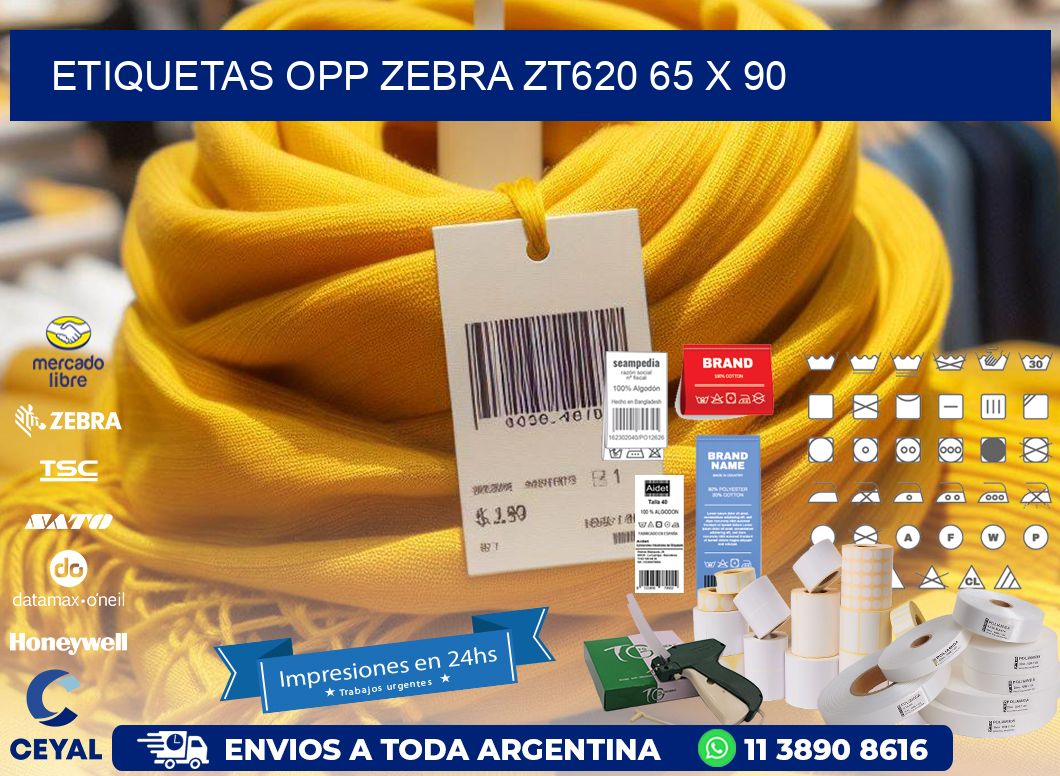 ETIQUETAS OPP ZEBRA ZT620 65 x 90