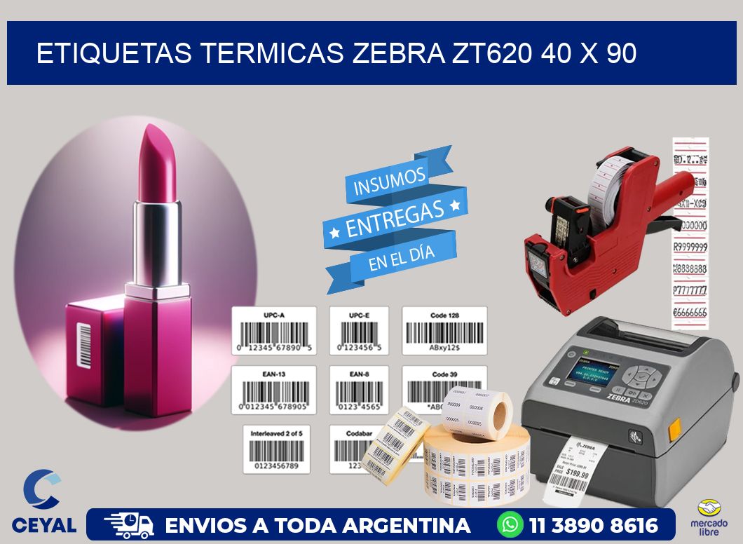 ETIQUETAS TERMICAS ZEBRA ZT620 40 x 90