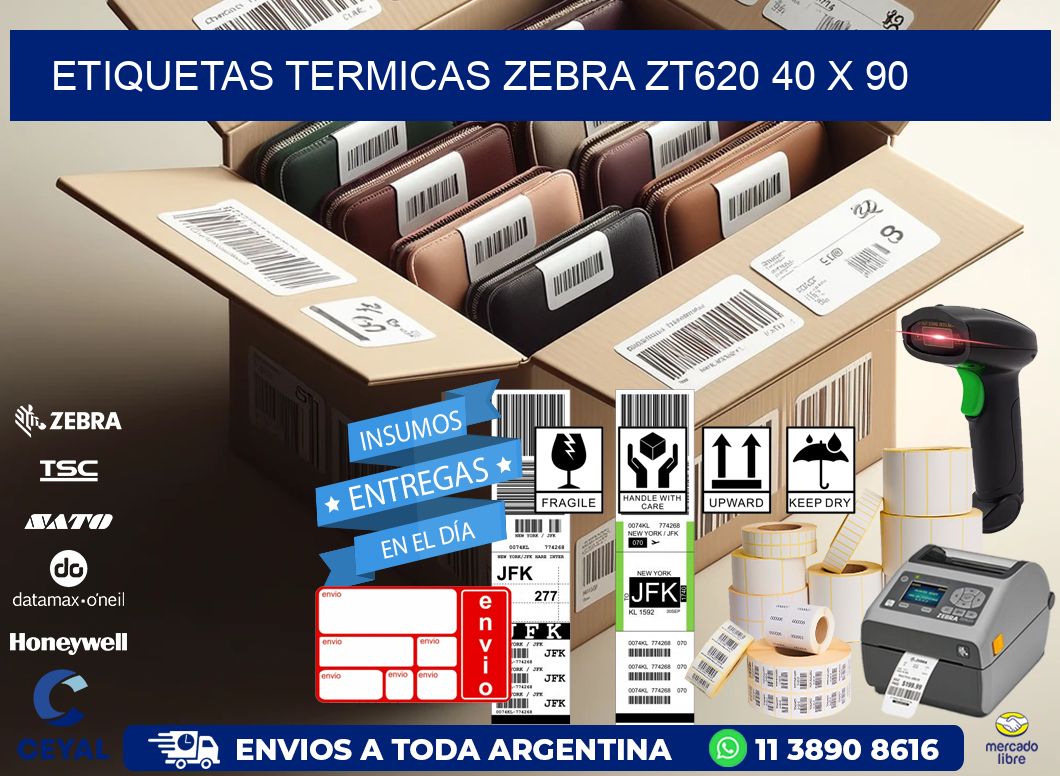 ETIQUETAS TERMICAS ZEBRA ZT620 40 x 90
