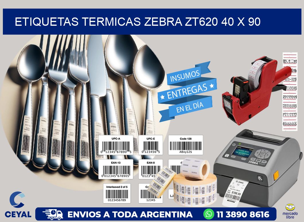 ETIQUETAS TERMICAS ZEBRA ZT620 40 x 90
