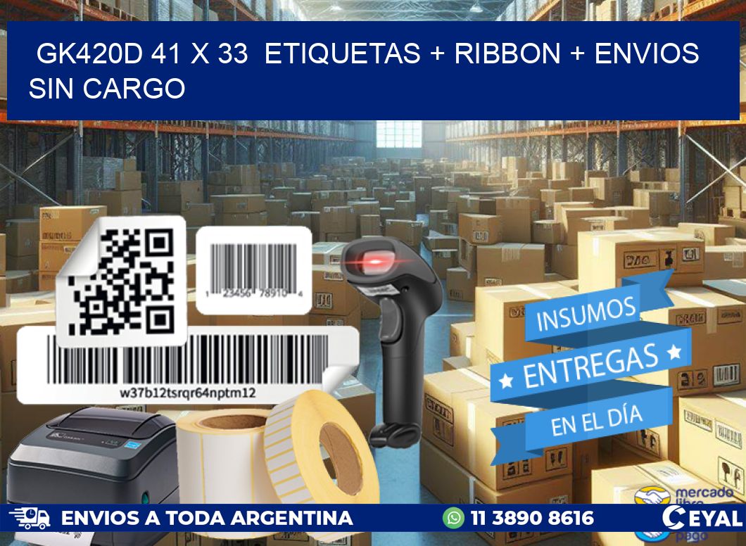 GK420D 41 x 33  etiquetas + ribbon + envios sin cargo