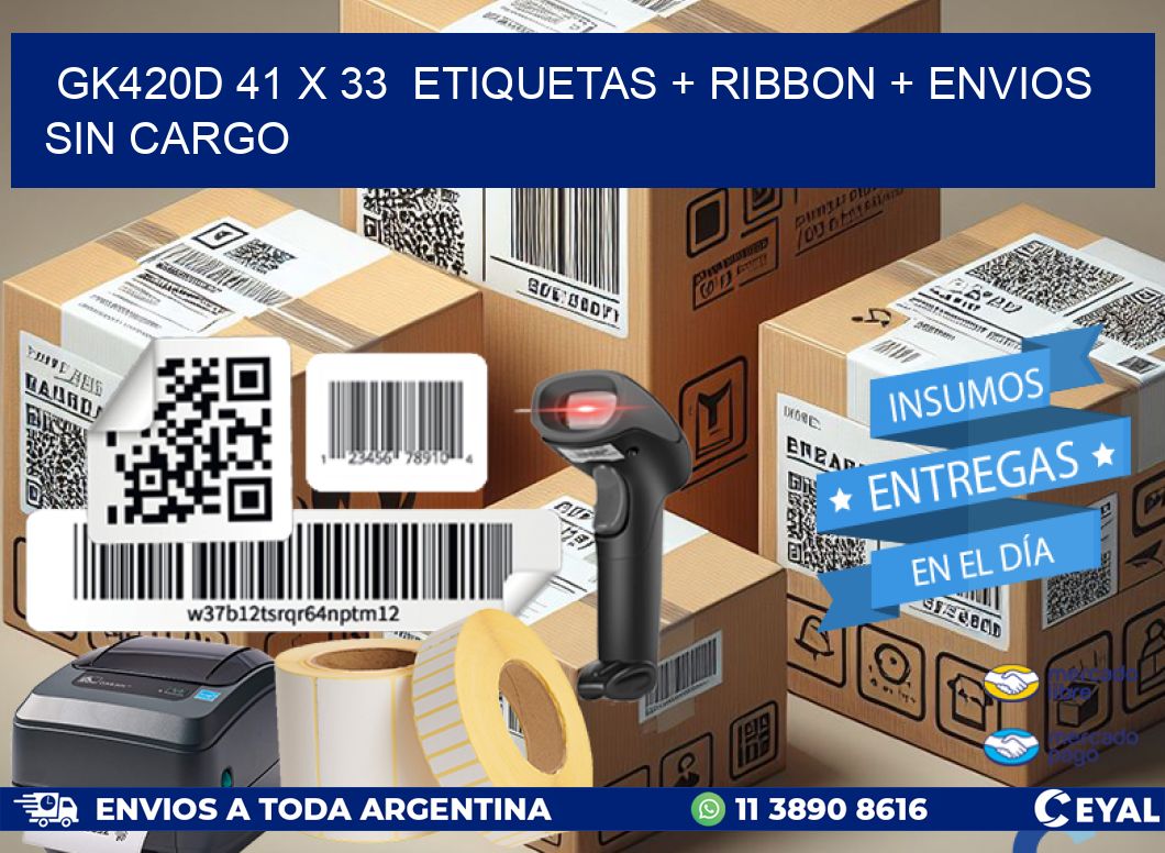GK420D 41 x 33  etiquetas + ribbon + envios sin cargo