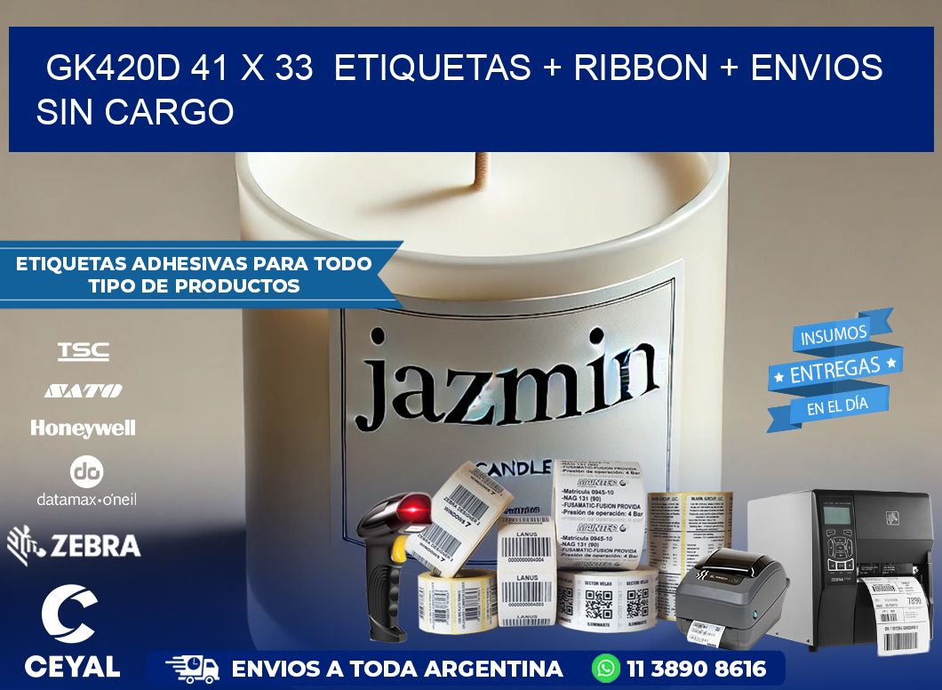 GK420D 41 x 33  etiquetas + ribbon + envios sin cargo