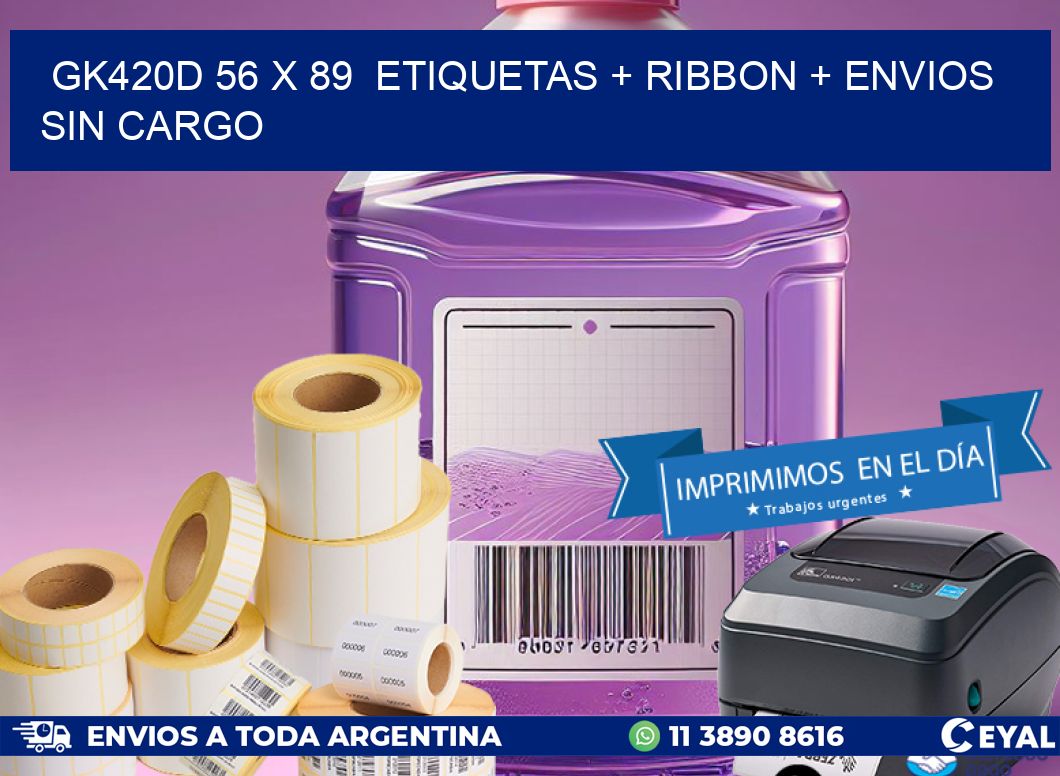 GK420D 56 x 89  etiquetas + ribbon + envios sin cargo