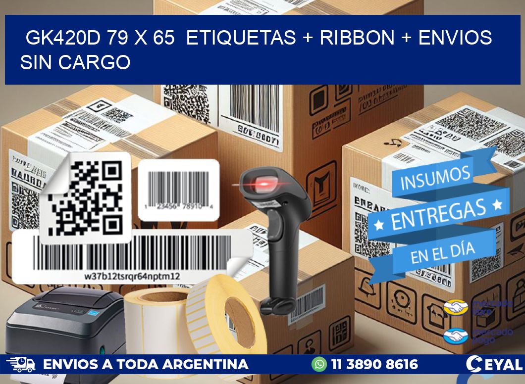 GK420D 79 x 65  etiquetas + ribbon + envios sin cargo
