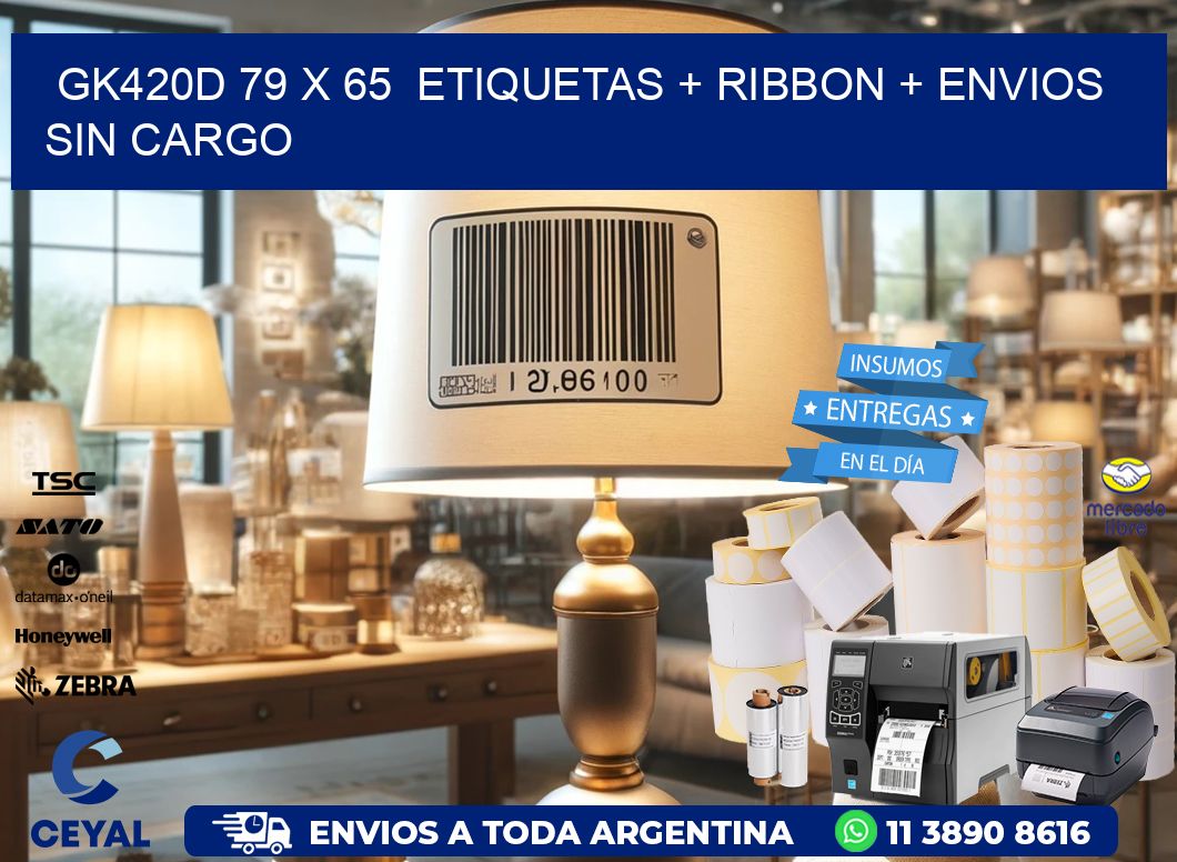 GK420D 79 x 65  etiquetas + ribbon + envios sin cargo