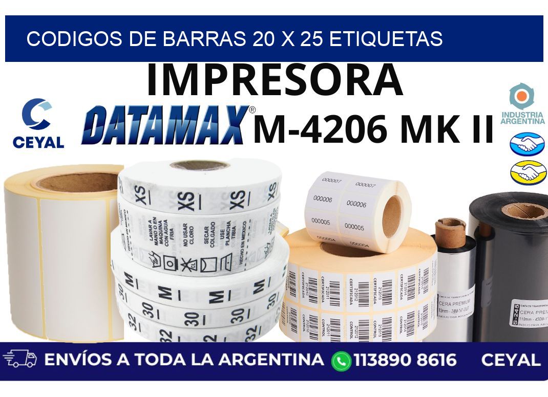 codigos de barras 20 x 25 etiquetas