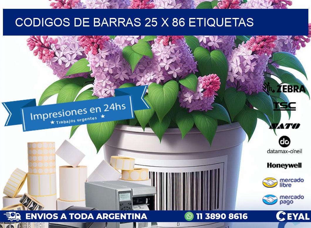 codigos de barras 25 x 86 etiquetas