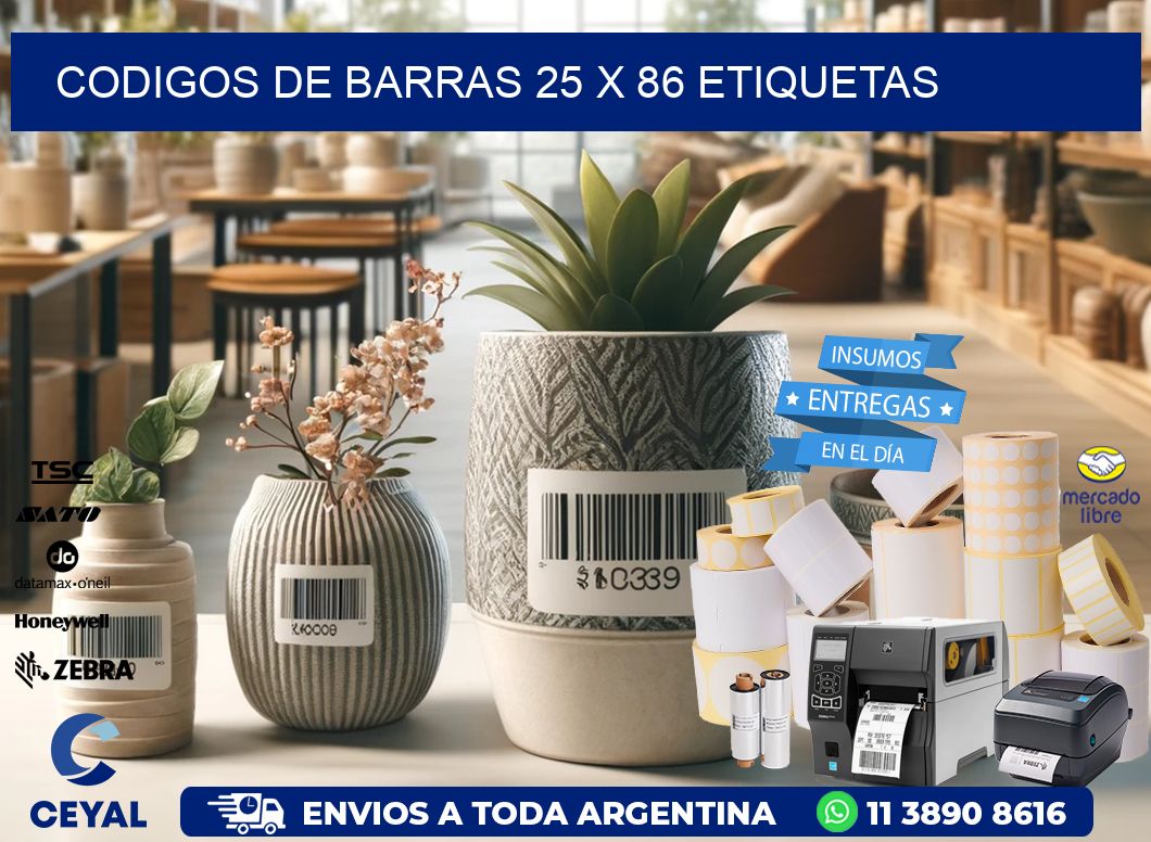 codigos de barras 25 x 86 etiquetas