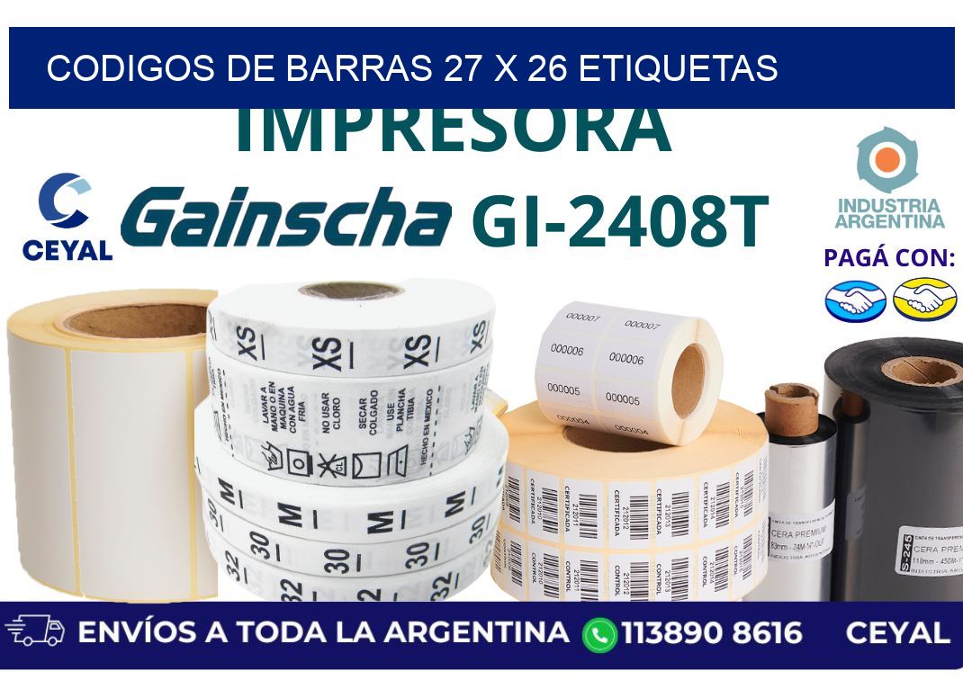 codigos de barras 27 x 26 etiquetas
